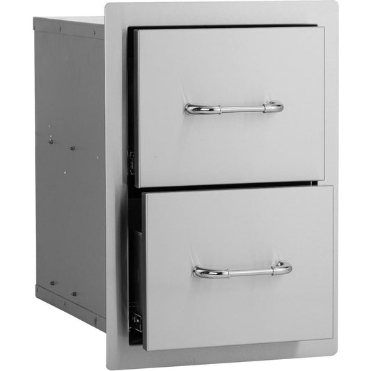 Bull 15-Stainless Steel Double Access Drawer - 56985