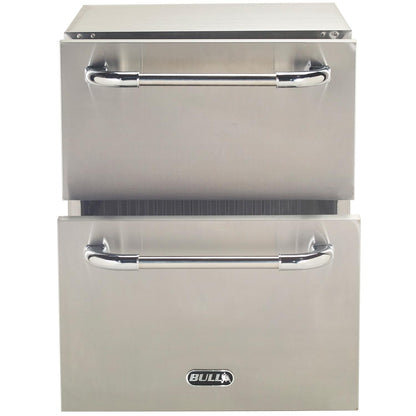 Bull 17400 Premium 24-Inch 5 Cu. Ft. Outdoor Rated Refrigerator Drawers - Front With Drawers Open