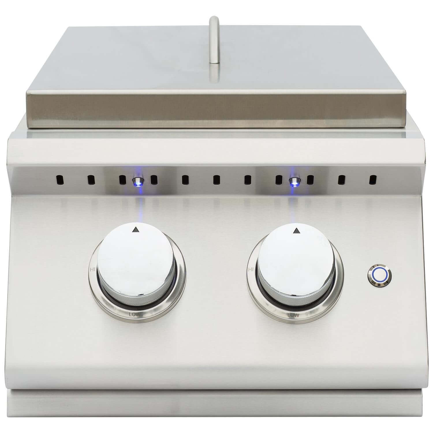 Summerset Sizzler Pro Built-In Double Side Burner - Dual Burner Control Knobs & Blue LED Accent Lighting Control Switch