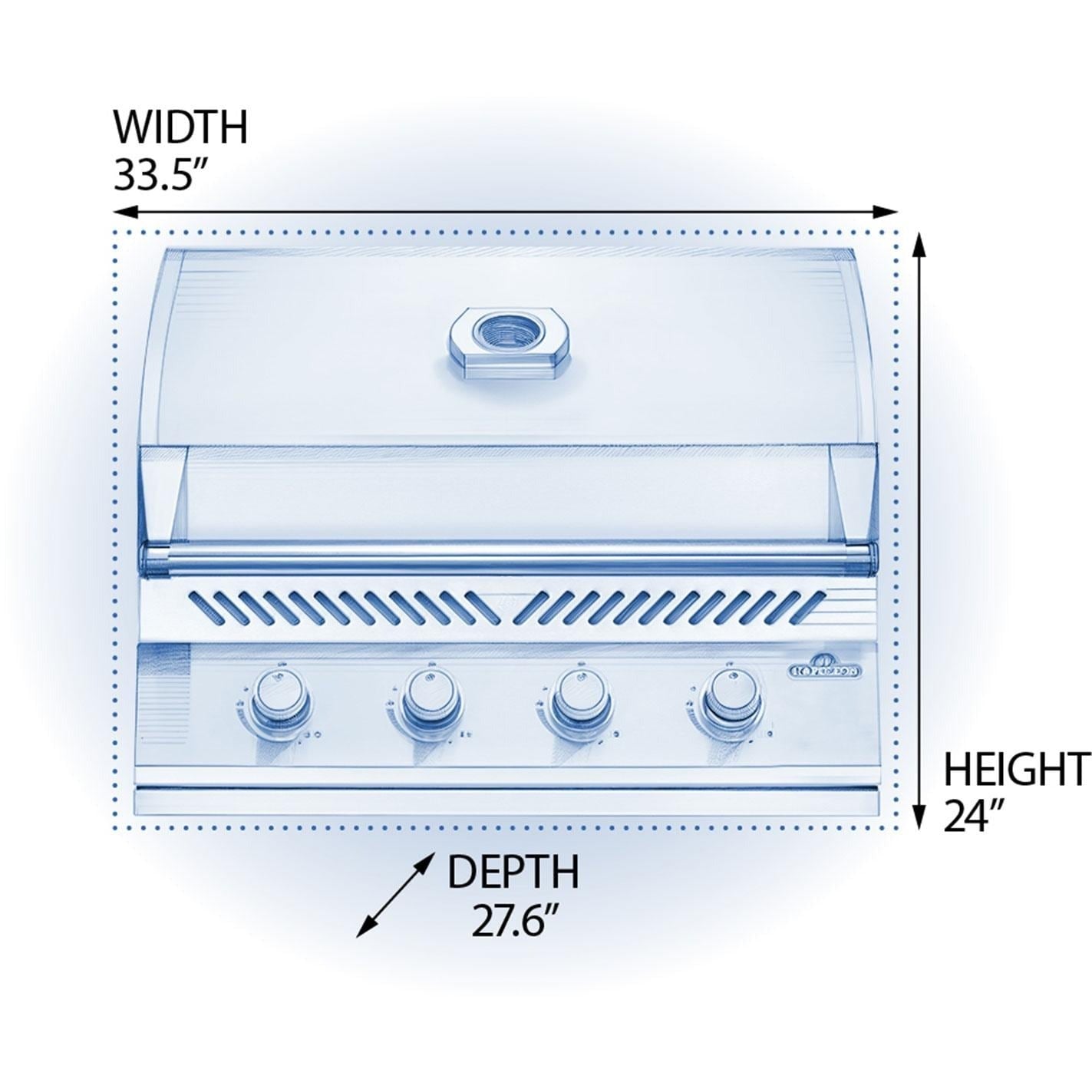 Napoleon BI32SS Built-in 500 Series 32-Inch Grill - Dimensions - Diagram