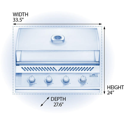 Napoleon BI32SS Built-in 500 Series 32-Inch Grill - Dimensions - Diagram