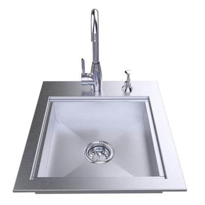 Sunstone ADASK20 20-Inch ADA Compliant Single Sink W/ Cover & Hot/Cold Faucet - Front View