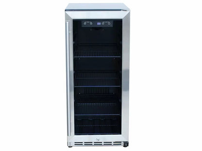 Summerset 15-Inch Outdoor Rated Fridge with Glass Door - RFR-15G - Front View