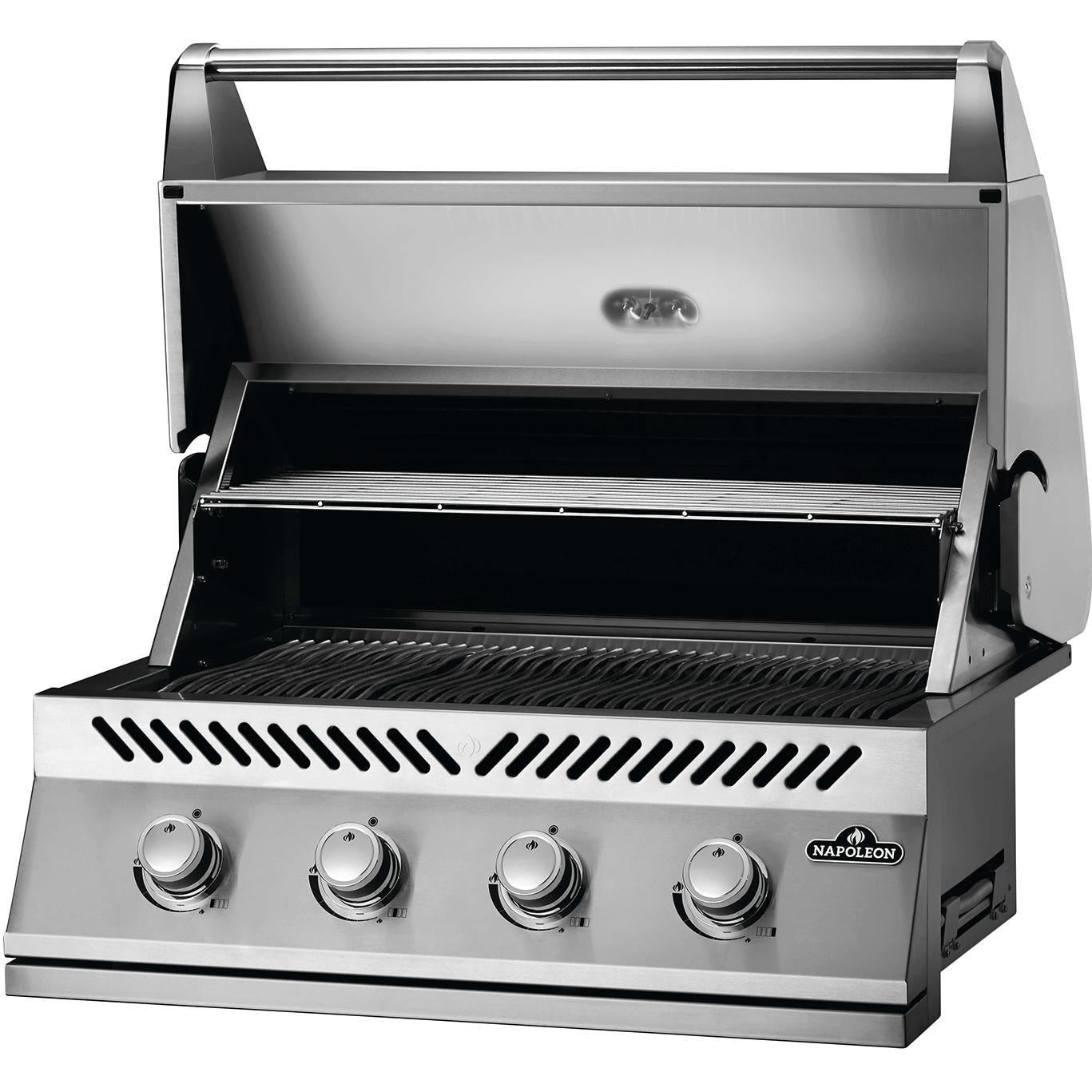 Napoleon BI32SS Built-in 500 Series 32-Inch Grill - Side View Open