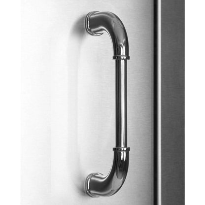 Bull 18-Inch Left Hinged Stainless Steel Single Access Door - Handle Detail