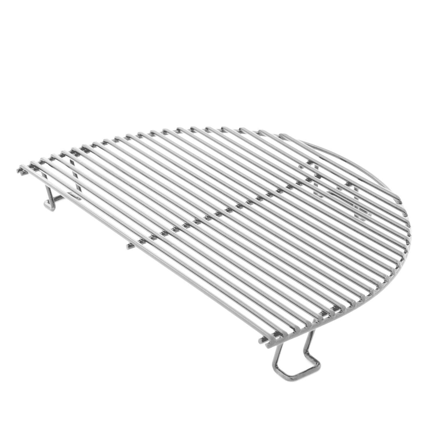 Primo PGCJRC All-In-One Oval Junior 200 Ceramic Kamado Grill With Cradle, Side Shelves And Stainless Steel Grates - Stainless Steel Grate