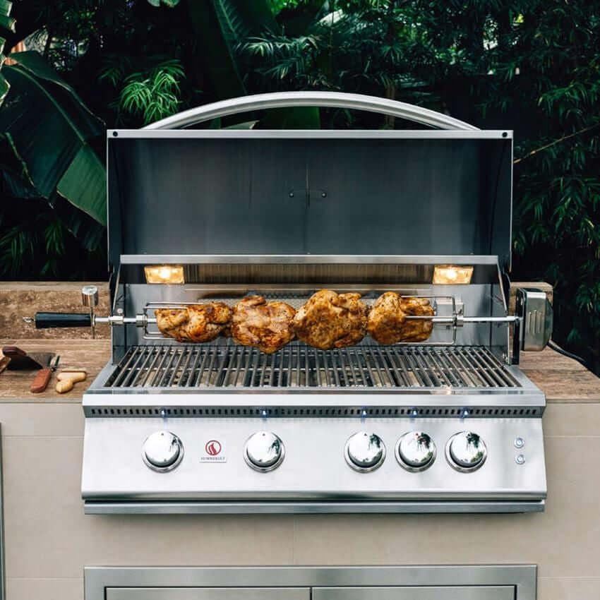 Summerset SIZPRO40- 40 Inch Grill - Chicken on Rotisserie