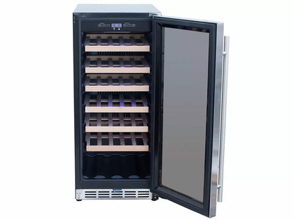 Summerset 15-Inch Outdoor Rated Wine Cooler - RFR-15W - Open Door