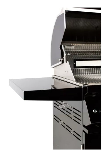 Bonfire Black Stainless Steel 34 and 4 Burner grill on cart with rotisserie kit Black Series - CBF4DD-B - Side View