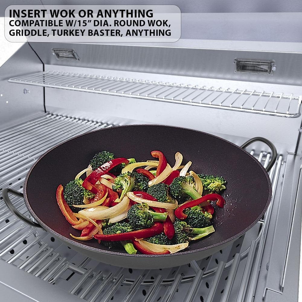 unstone Ruby4B Ruby 36-Inch 4-Burner Built-In Grill W/ Pro-Sear - 15-Inch Dia. Round Grate Opening (Pictured W/ Wok - Sold Separately)