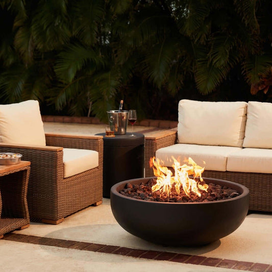 38 Inch Round Concrete Fire Bowl in Phantom By Blaze - Lifestyle