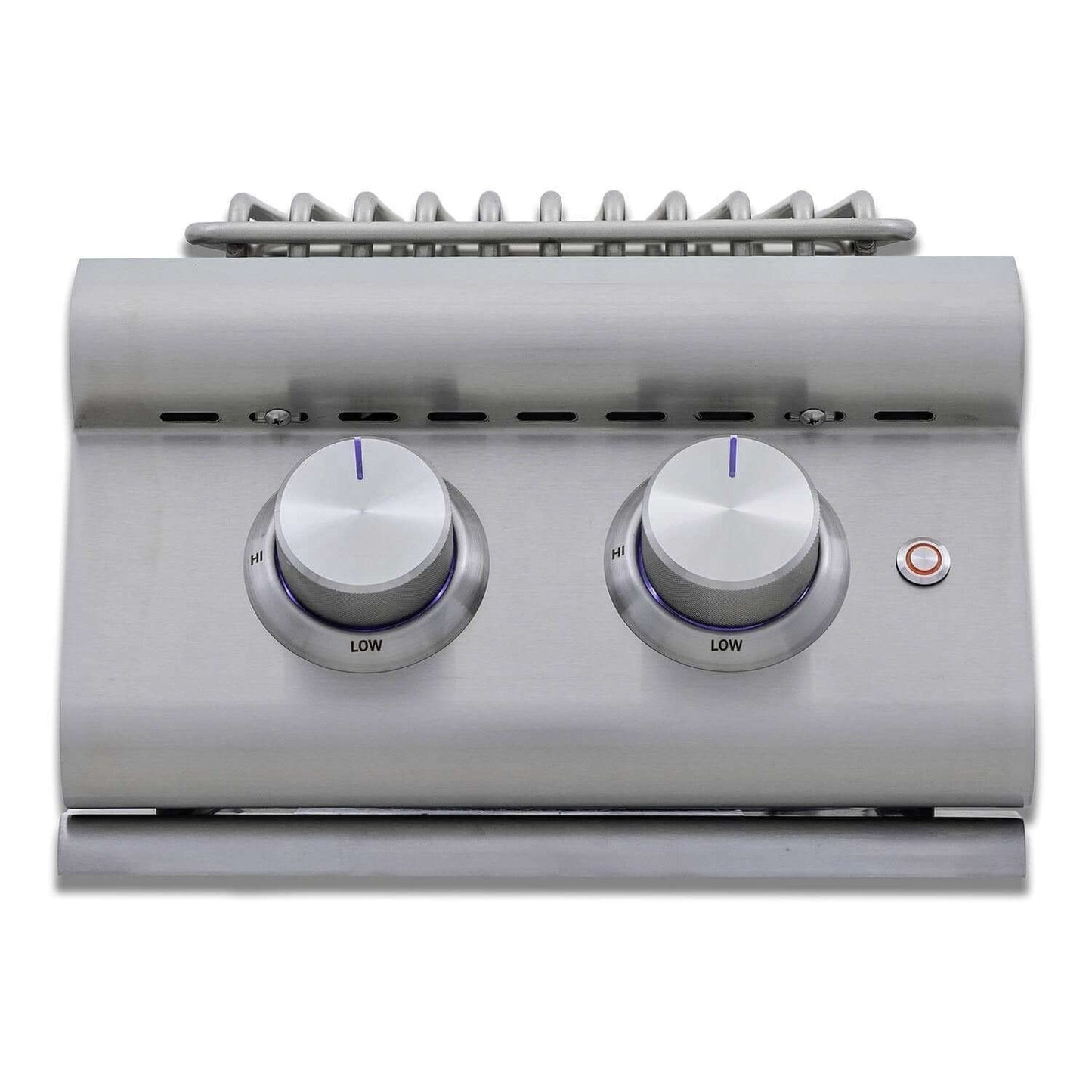 Blaze BLZ-SB2-LTE3 Premium LTE+ Stainless Steel Double Side Burner - Front View Without Lid - White Background