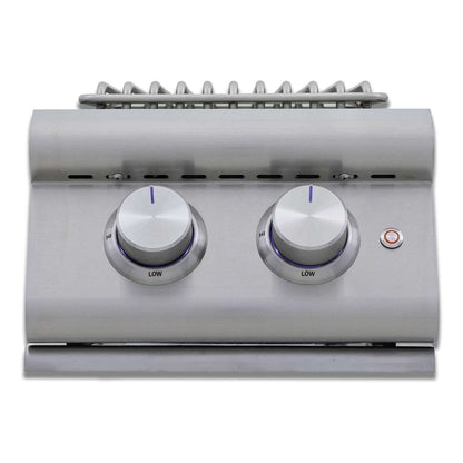 Blaze BLZ-SB2-LTE3 Premium LTE+ Stainless Steel Double Side Burner - Front View Without Lid - White Background