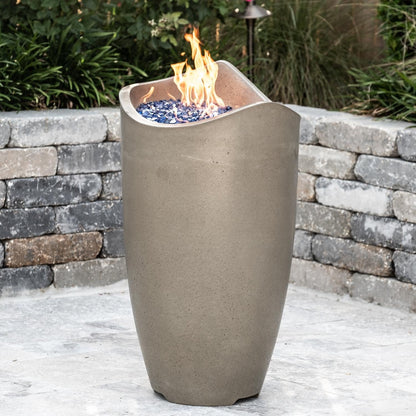 American Fyre Designs Wave 20 inch Fire Urn - Smoke - |
Lifestyle - Shown with Alpine Flame Sky Blue Fire Glass (Sold Separately)