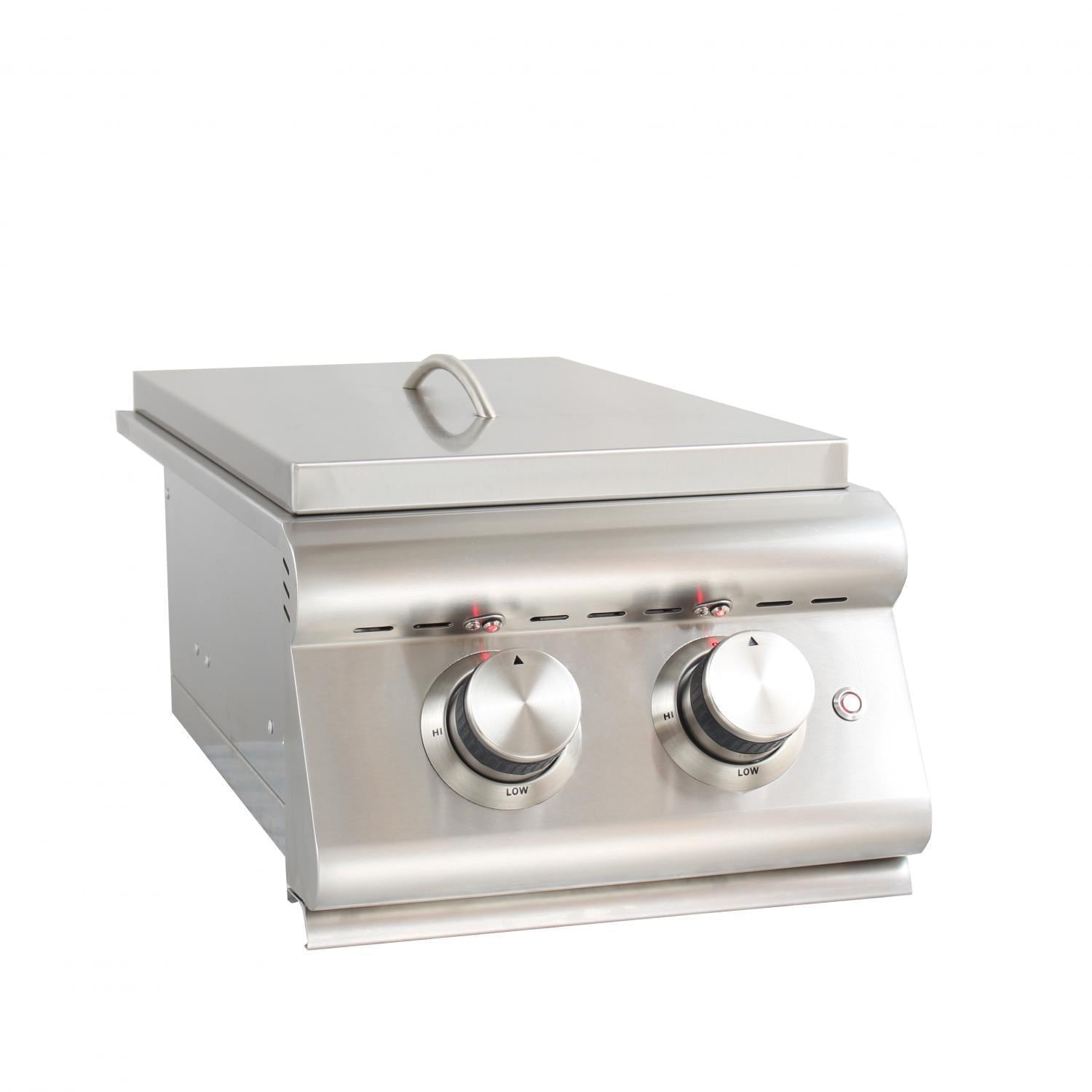 Blaze BLZ-SB2LTE Premium LTE Built-In Stainless Steel Double Side Burner - With Stainless Steel Cover