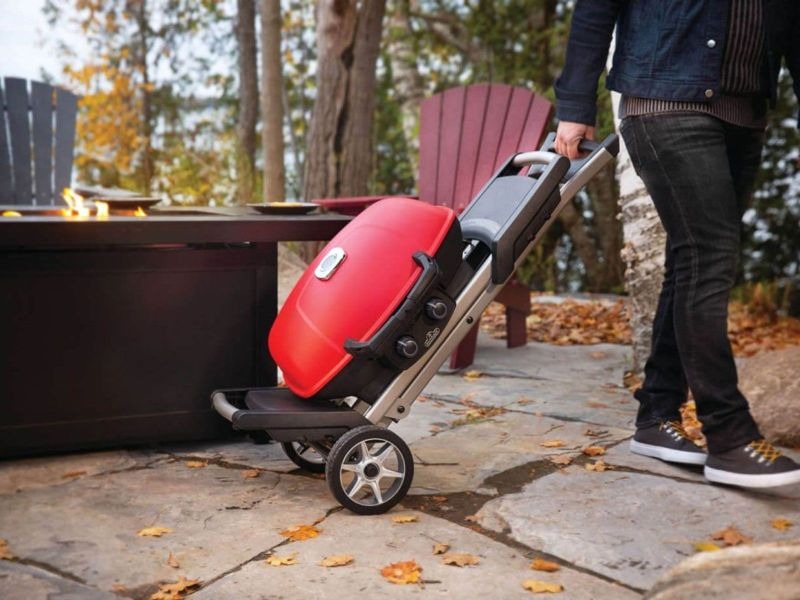 Napoleon TravelQ 285X Portable Propane Gas Grill with Scissor Cart - TQ285X-RD-1-A- Carrying From One Place to Other