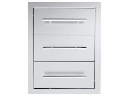 Sunstone Texan Series 16-Inch Stainless Steel Triple Drawers - TEX-16TD - Front View