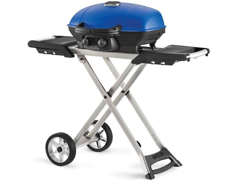 Napoleon TravelQ 285X Portable Propane Gas Grill with Scissor Cart - TQ285X-BL-1 - Angled View