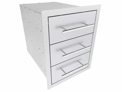 Sunstone Texan Series 16-Inch Stainless Steel Triple Drawers - TEX-16TD - Angled View