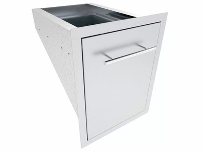 Sunstone Texan Series 16-Inch Stainless Steel Trash Drawer - TEX-16TRD - Angled View