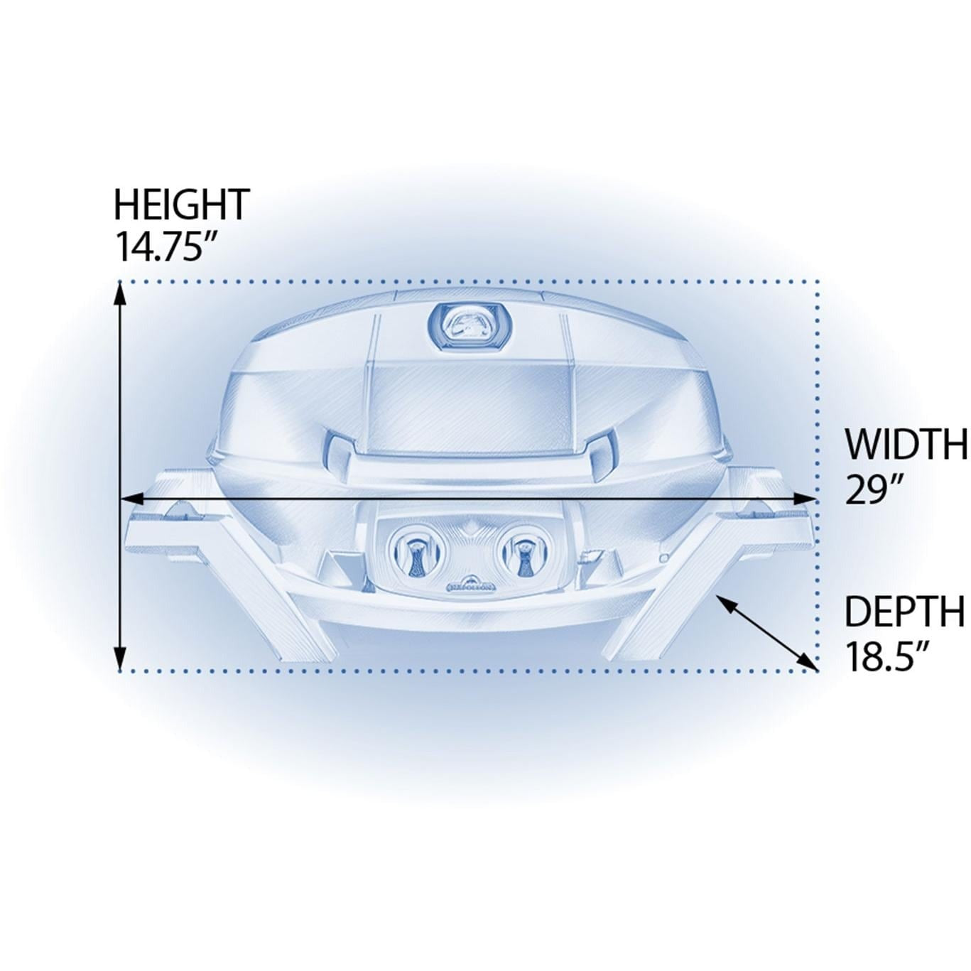 Napoleon TravelQ Pro 285 Gas Grill - Dimensions - Diagram