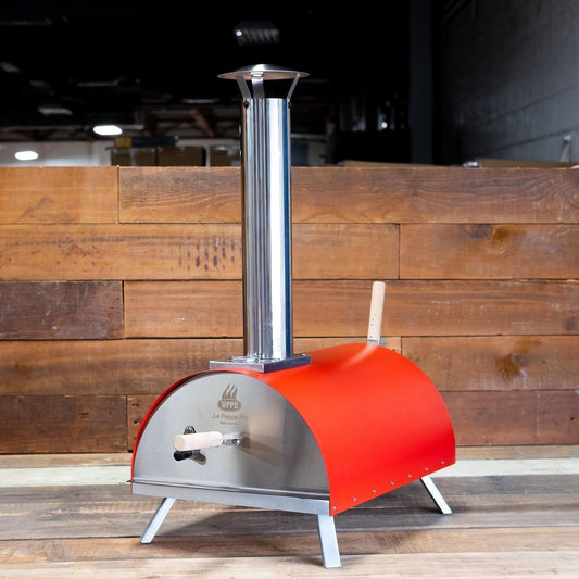 WPPO Le Peppe Portable Red Wood Fired Pizza Oven with Peel - WKE-01-RED - Lifestyle