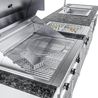 Sunstone Grills SCPMAGNOLIA10 Magnolia 10 Ft Outdoor Kitchen Island Grill & Side Burner, Sink, Door & Drawer - Grill - Detail