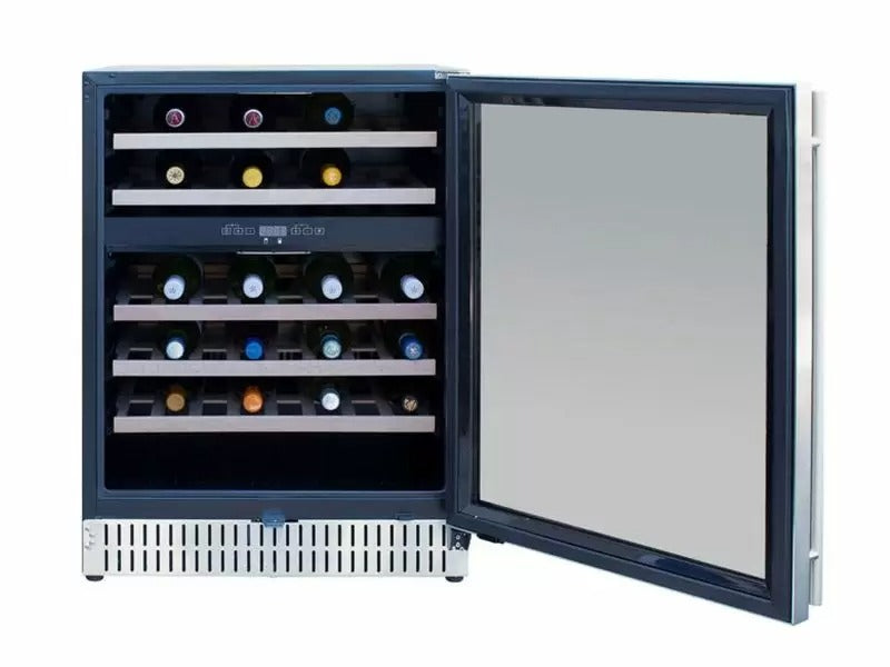 Summerset 24-Inch Outdoor Rated Dual Zone Wine Cooler - RFR-24WD - Front View Open Door