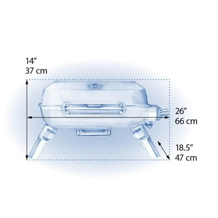 Napoleon TRAVELQ 240 Portable Gas Grill - TQ240-BL - Dimension 