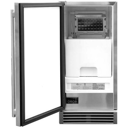 Summerset 15-Inch UL Outdoor Rated Ice Maker w/ Stainless Door - 50 Lbs Capacity - SSIM-15 - Open