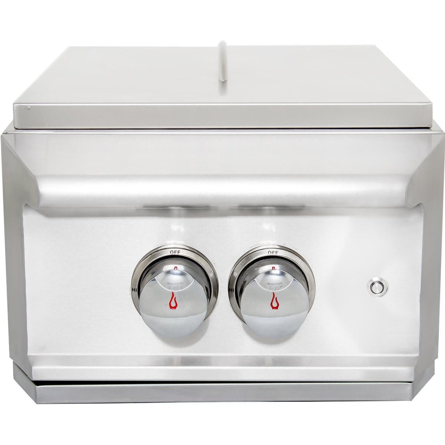 Blaze BLZ-PROPB Professional LUX Built-In Power Burner - Front View With Stainless Steel Lid