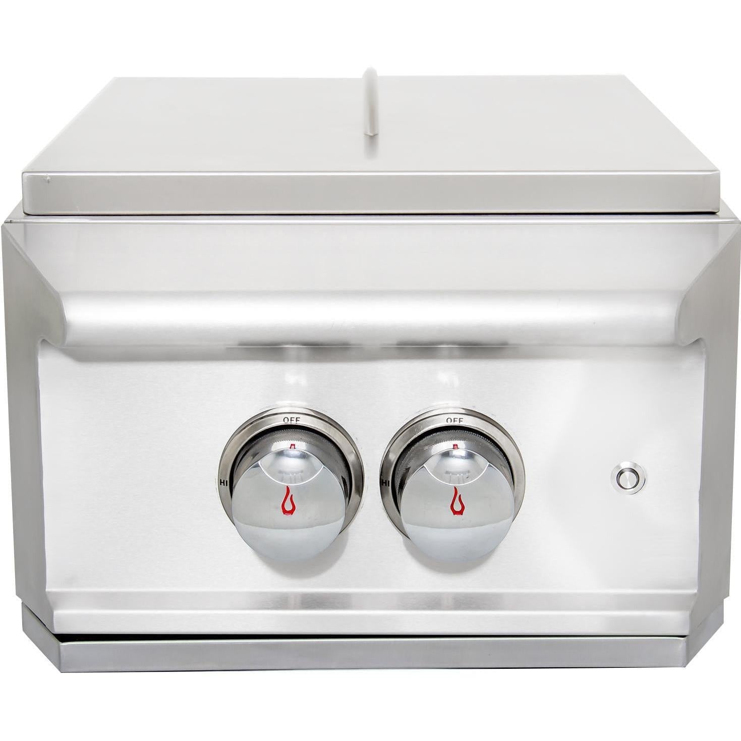 Blaze BLZ-PROPB Professional LUX Built-In Power Burner - Front View With Stainless Steel Lid