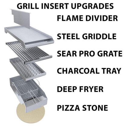 Sunstone Ruby4B Ruby 36-Inch 4-Burner Built-In Grill W/ Pro-Sear - All Grill Insert Upgrades (Each Sold Separately)