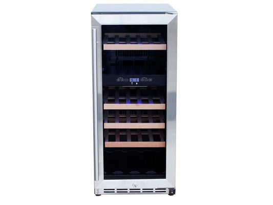 TrueFlame 15-Inch Outdoor Rated Dual Zone Wine Cooler - TF-RFR-15WD