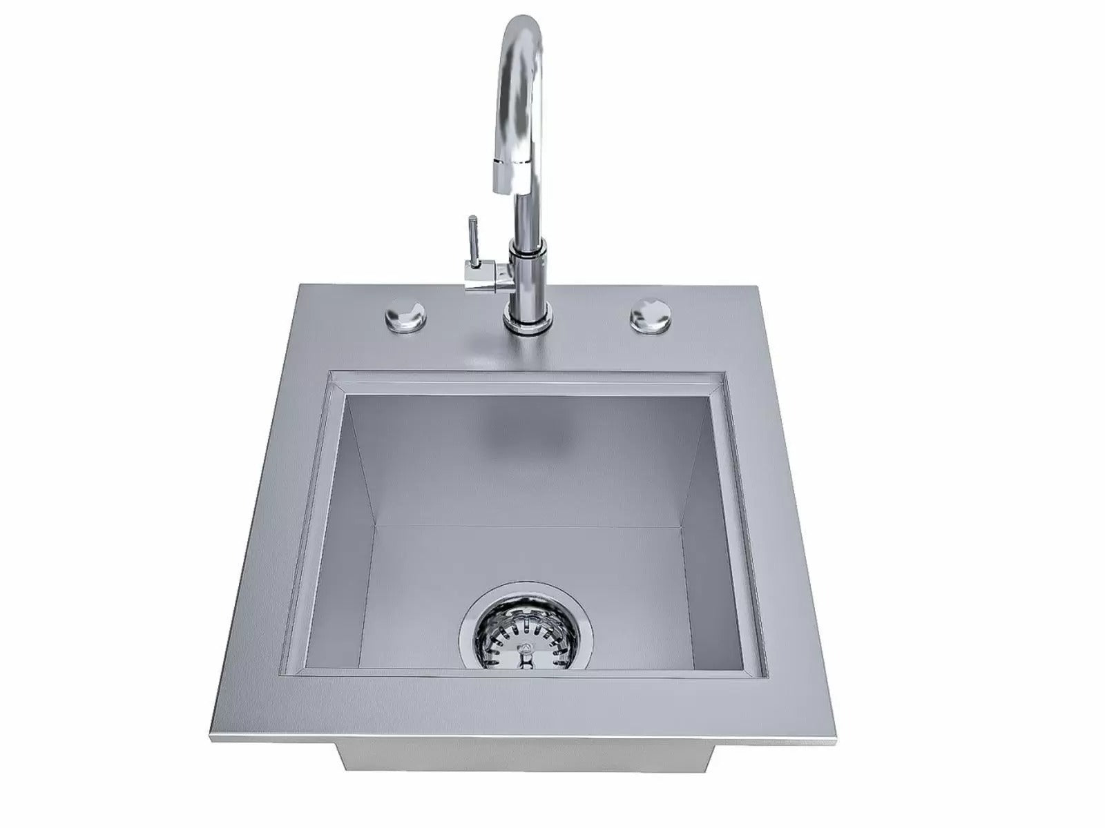 Sunstone Texan Series 15-Inch Outdoor Rated Stainless Steel Bar Sink with Faucet - TEX-15SK - Top View