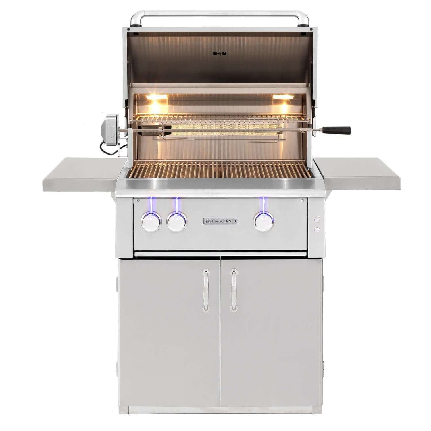 Summerset ALT30 Alturi 30-Inch 2-Burner Grill With Stainless Steel Burners & Rotisserie - Hood Open