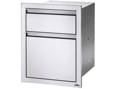 Napoleon 18-Inch Stainless Steel Double Drawer - BI-1824-2DR - Angled View