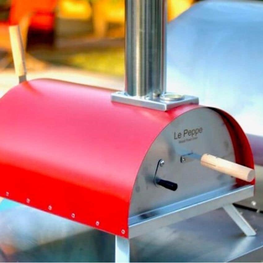 WPPO Le Peppe Portable Red Wood Fired Pizza Oven with Peel - WKE-01-RED - Poolside - Lifestyle