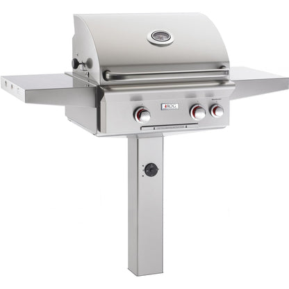 American Outdoor Grill T-Series 24-Inch 2-Burner Freestanding Grill On In-Ground Post With Rotisserie - 24T