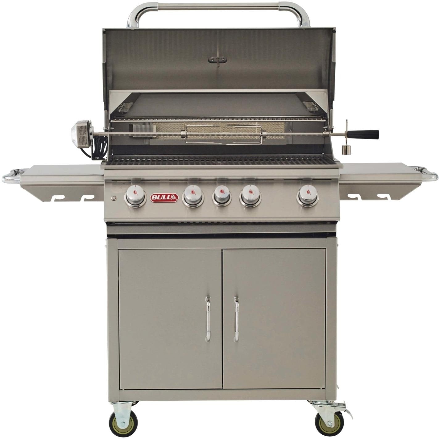 Bull 4400 Angus 30-Inch 4-Burner Freestanding Grill - Hood Open