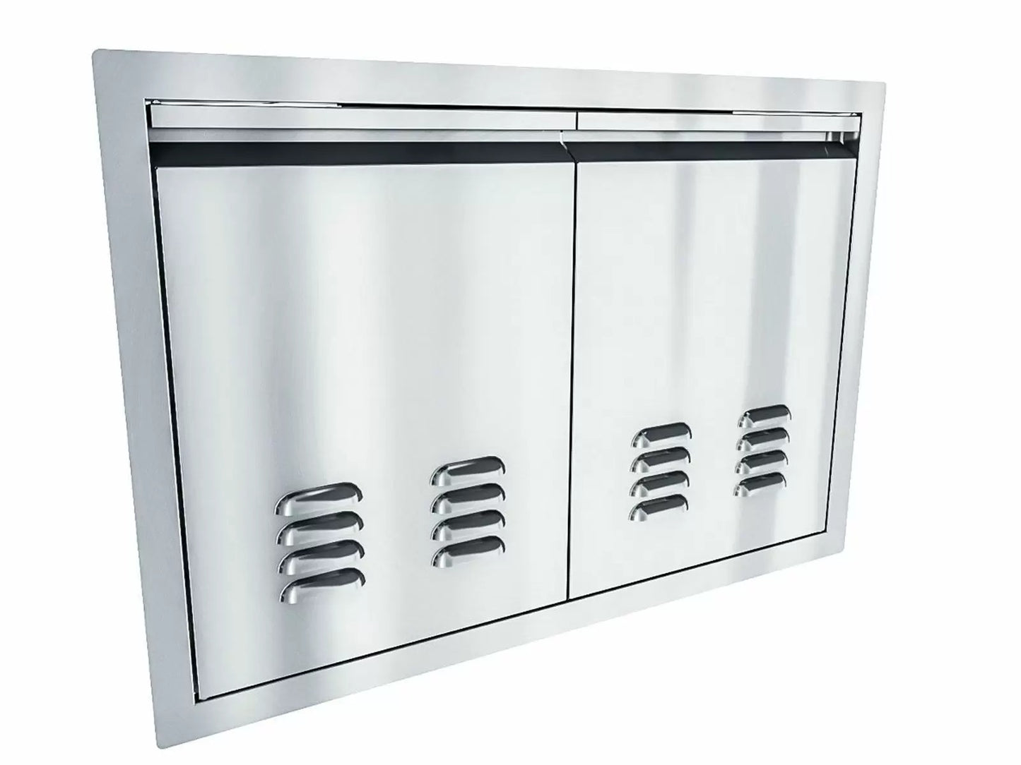 Sunstone Aruba Series Sleek Style 30-Inch Stainless Steel Vented Double Door - ARU-DDV30 - Angled View