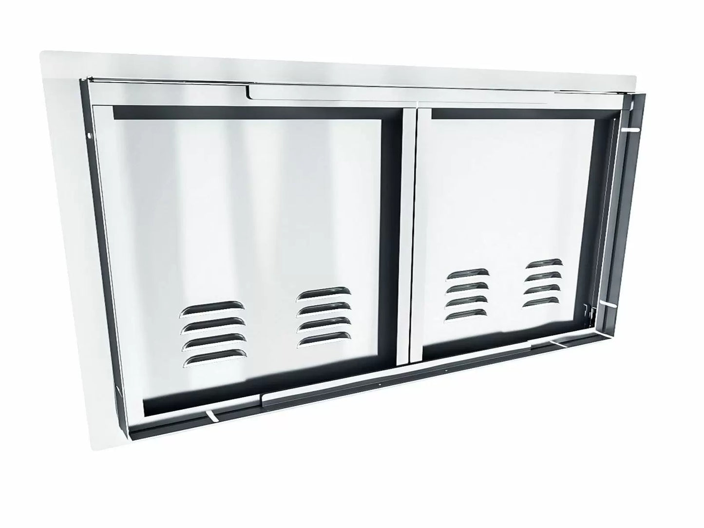 Sunstone Aruba Series Sleek Style 36-Inch Stainless Steel Vented Double Door - ARU-DDV36 - Back View