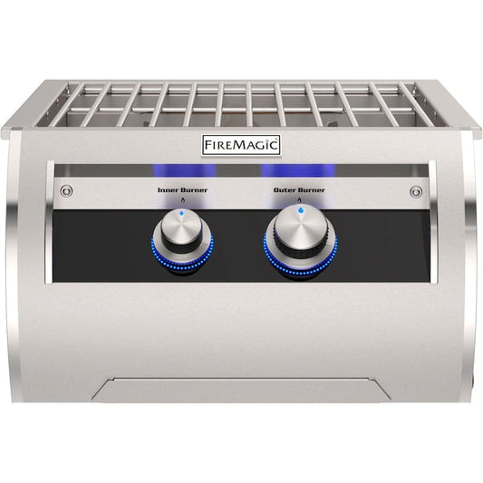 Fire Magic 19-6B1N-0 Built-In Natural Gas Power Burner w/ Stainless Steel Grid - White Background