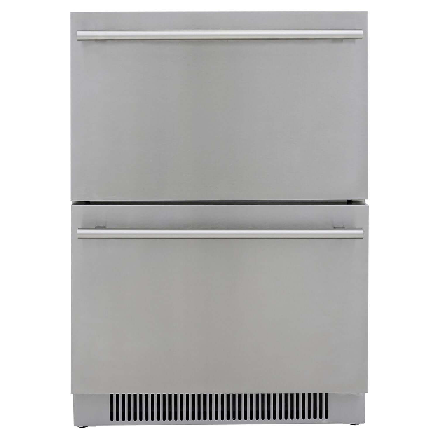 Blaze BLZ-SSRF-DBDR5.1 5.1 Cu. Ft. Outdoor Rated Stainless Steel Double Drawer Refrigerator - White Background