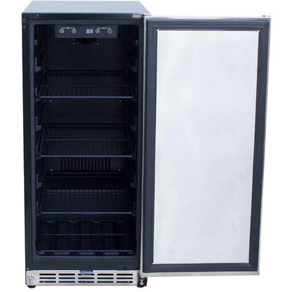 Summerset 15-Inch Outdoor Rated Fridge w/ Stainless Door - SSRFR-15S - Open