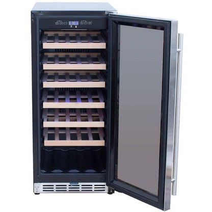 Summerset 15-Inch Outdoor Rated Wine Cooler - SSRFR-15W - Open