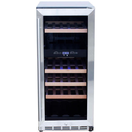 Summerset 15-Inch Outdoor Rated Dual Zone Wine Cooler - SSRFR-15WD