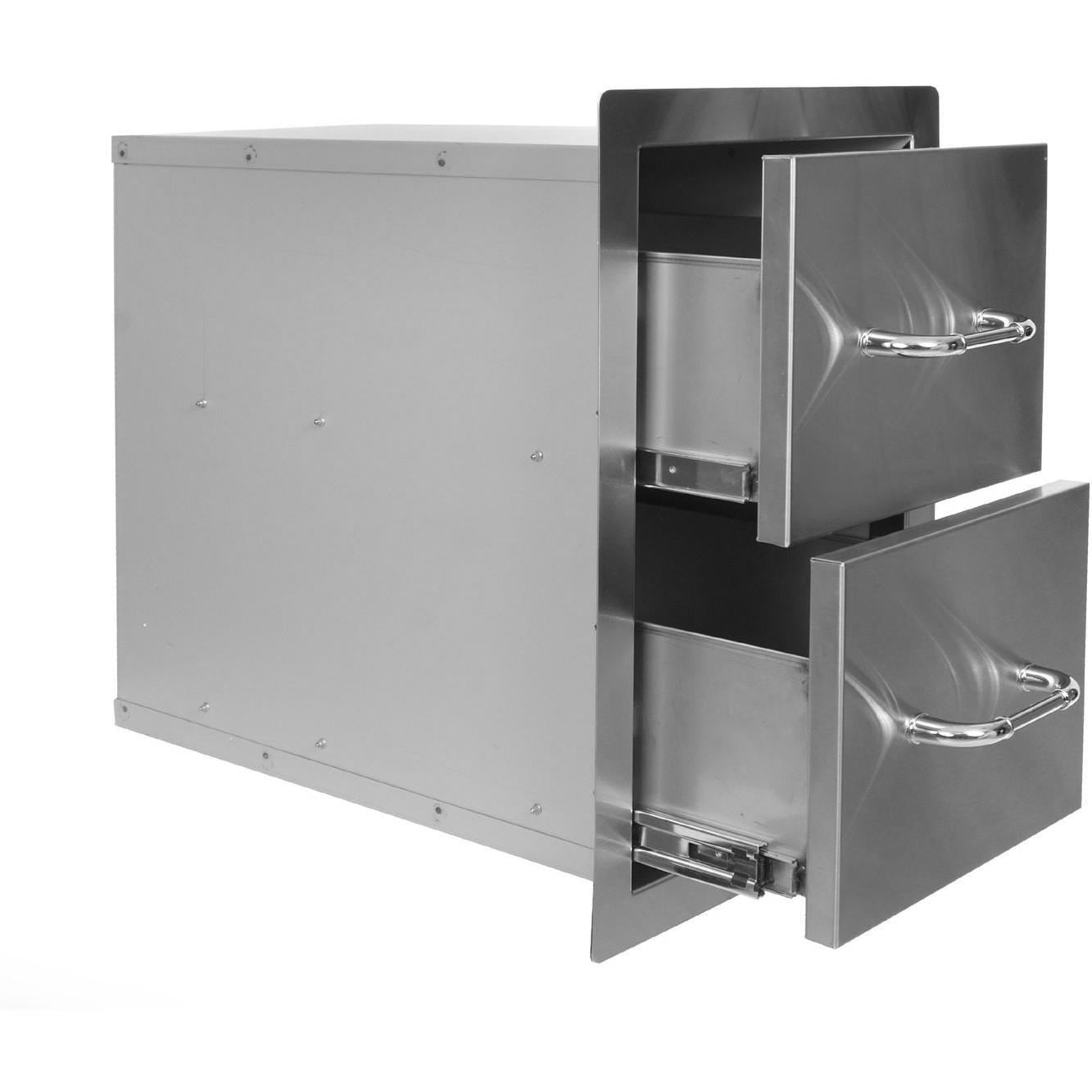 Bull Stainless Steel Double Access Drawer - Open View