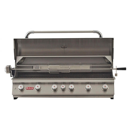 Bull Diablo 46-Inch 6-Burner Built-In Gas Grill With Rotisserie - 6264 - Open Hood