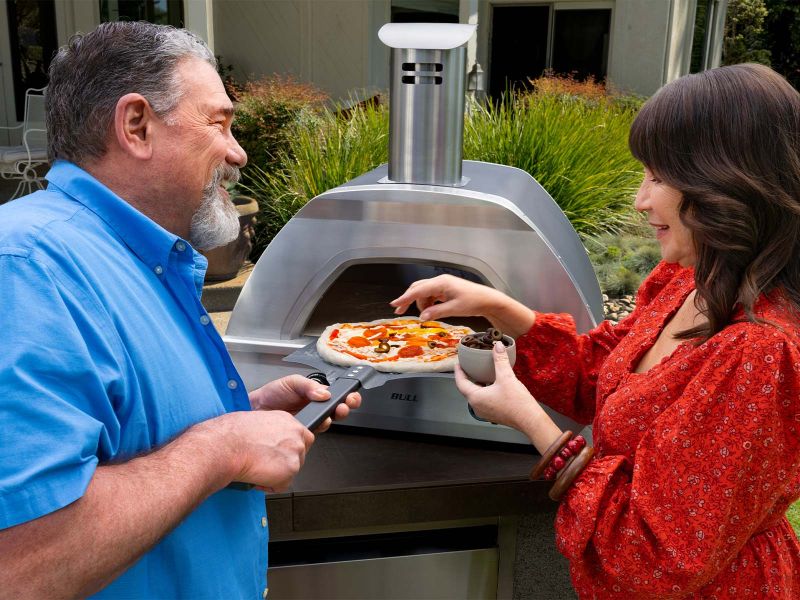Bull Duel Fuel Gas and Wood-Fired Countertop Pizza Oven - 695